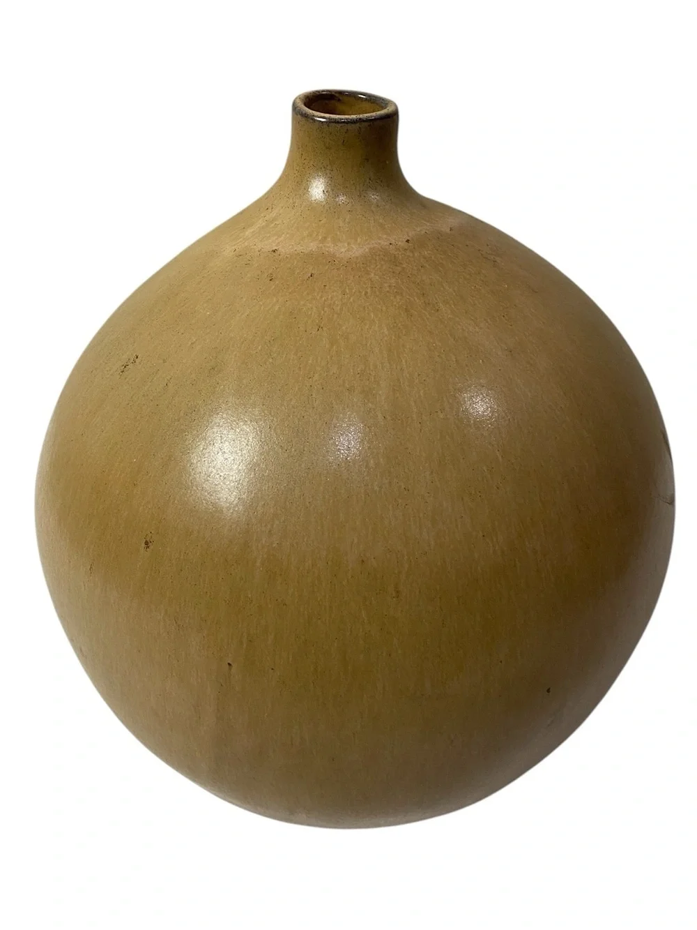 Pottery Barn Brown Rustic Round Vase Made In Portugal